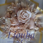 Bouquet de Fleurs de Cire Caramel & Crème