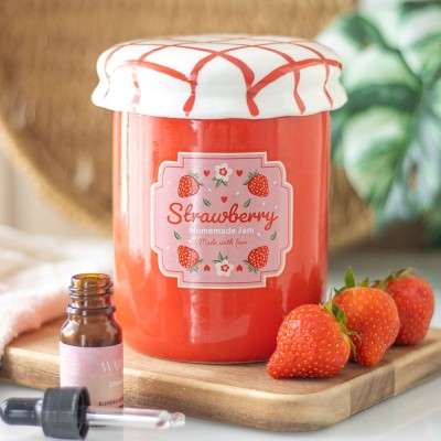 Brûle-Parfum Pot de Confiture Fraise